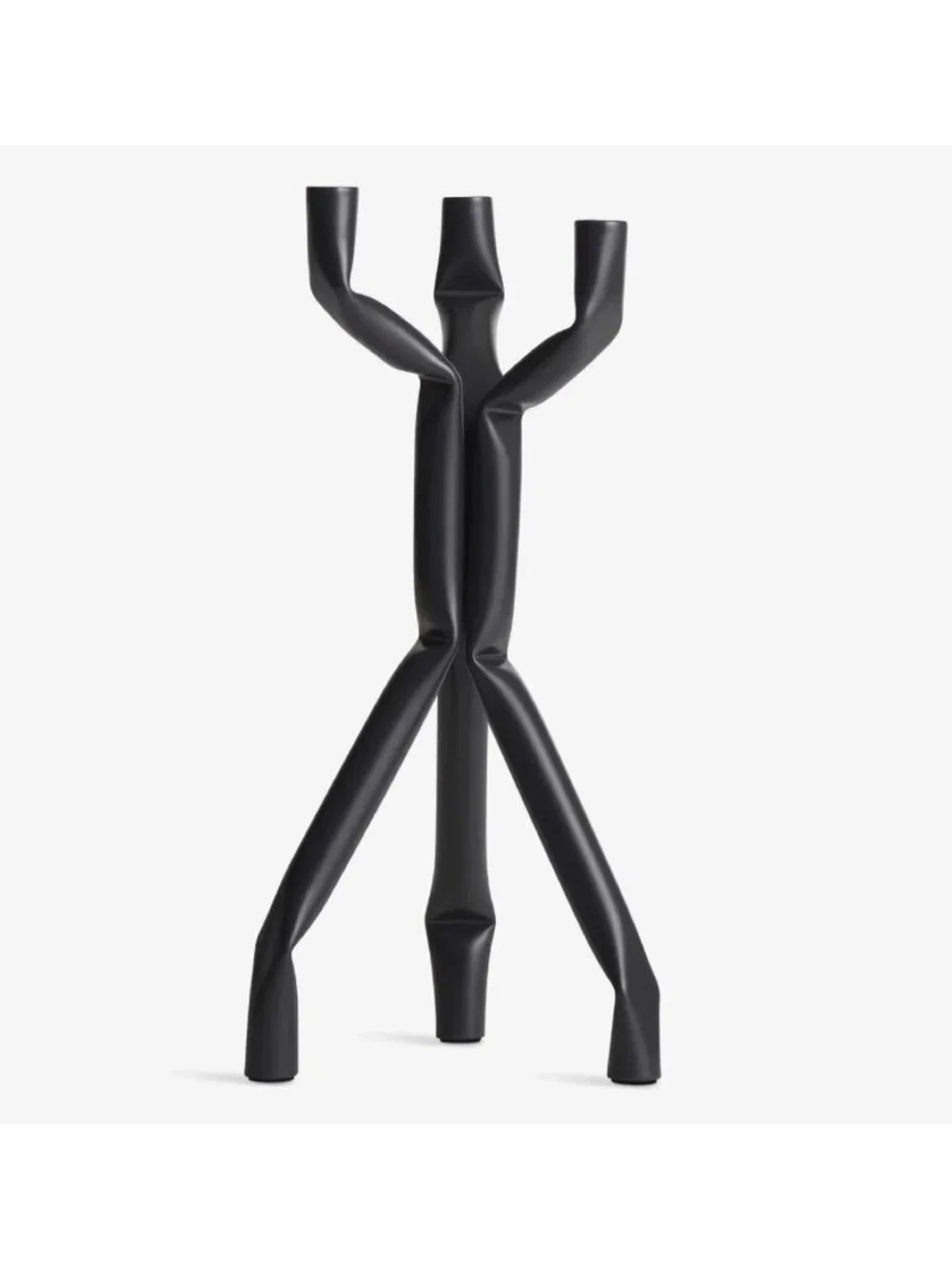 Nosferatube Modern Sculptural Steel Candelabra 17” Industrial Candle Holder Goth